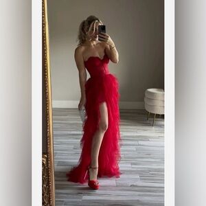 For Love And Lemons Bustier Gown Red Maxi Dress